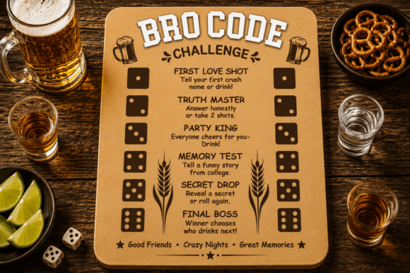 Bro Code Challenge Laser Cut SVG: Board Game Design Asset