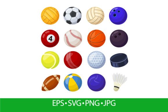 Cartoon Sport Balls Graphics Illustrations Review