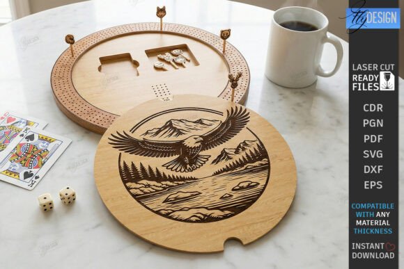 Cribbage Board Game Laser Cutting CNC File