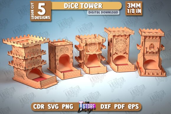 Dice Tower Bundle Board Game CNC: Laser Cutting Home Decor