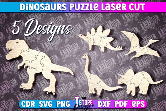 Dinosaurs Puzzle Laser Cut Game for Home Decor