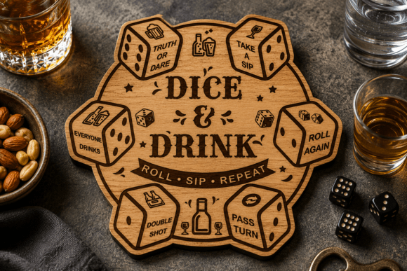 Drinking Dice Laser Cutting SVG for Board Games