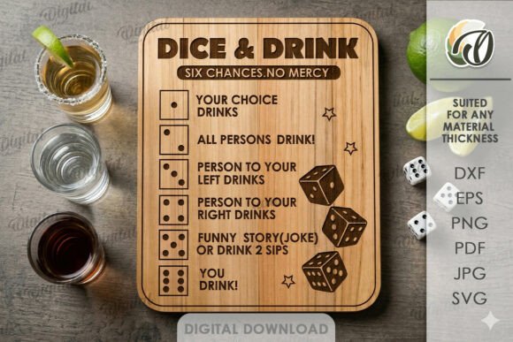 Drinking Game Laser Cut for Board Games and Laser Cutting