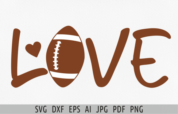 Football Love SVG Graphics for Crafting & Illustrations