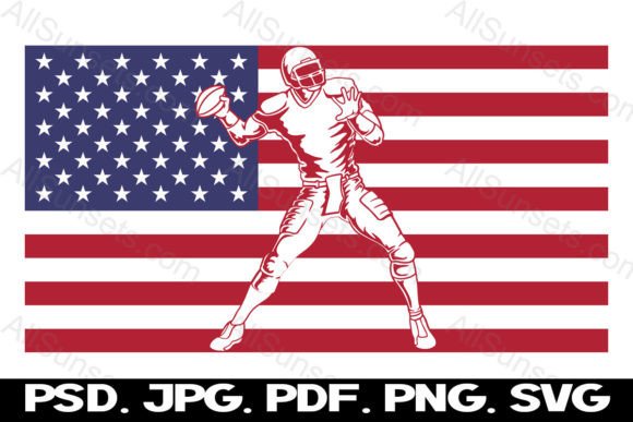 Football Quarterback American Flag SVG: Graphics & Logos Review