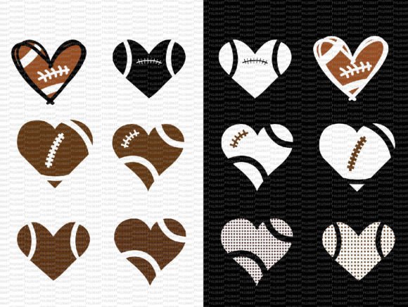 Heart Heart Shape Football Ball Graphics for Print Templates