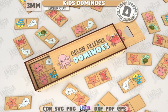 Kids Dominoes Laser Cut Puzzle for Board Game Branding