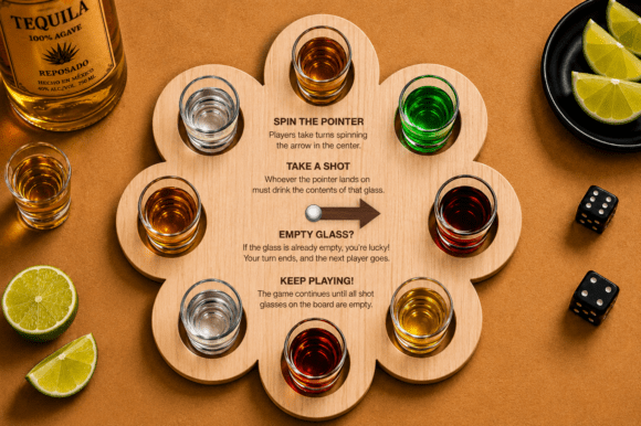 Lucky Spin Drinking Laser Cut SVG for Board Games