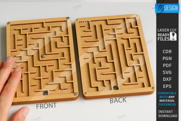 Pocket Wooden Maze Game Laser Cutting Toys Amp
