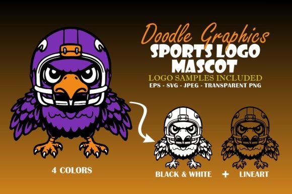 Vector SVG Sports Logo Mascot Template 1: Graphics and Logos for Digital Sellers
